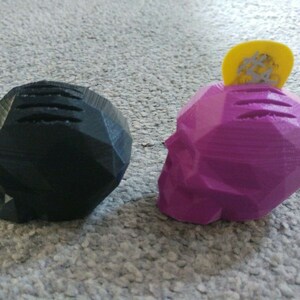 Skull Shape Guitar Plectrum Holder Pleck Pluck Holder x 2 Pick Your Colour image 2