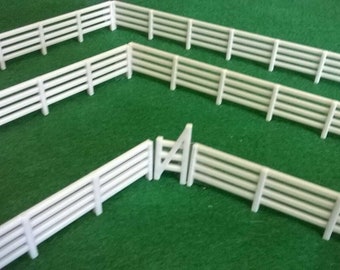 Railway 00/H0 gauge Line Side Fencing Model Scenery Fence Kit 6 Panels + 1 Gate