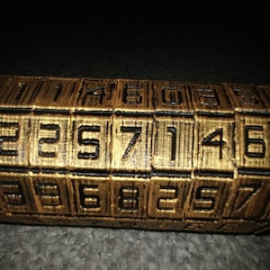 Mini Cryptex Puzzle DaVinci Replica 3D Print Plastic 5, 6 or 7 Number Black Gold