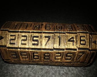 Mini Cryptex Puzzle DaVinci Replica 3D Print Plastic 5, 6 or 7 Number Black Gold