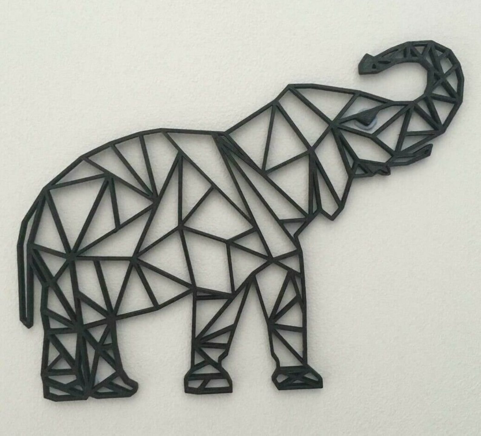 Geometric Elephant Wall Art Hanging Decoration Origami Style Etsy