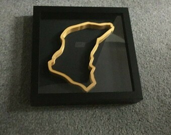 Isle of Man TT Circuit Replica Track Art In Frame Wall Mounted Race Track 3D Gold