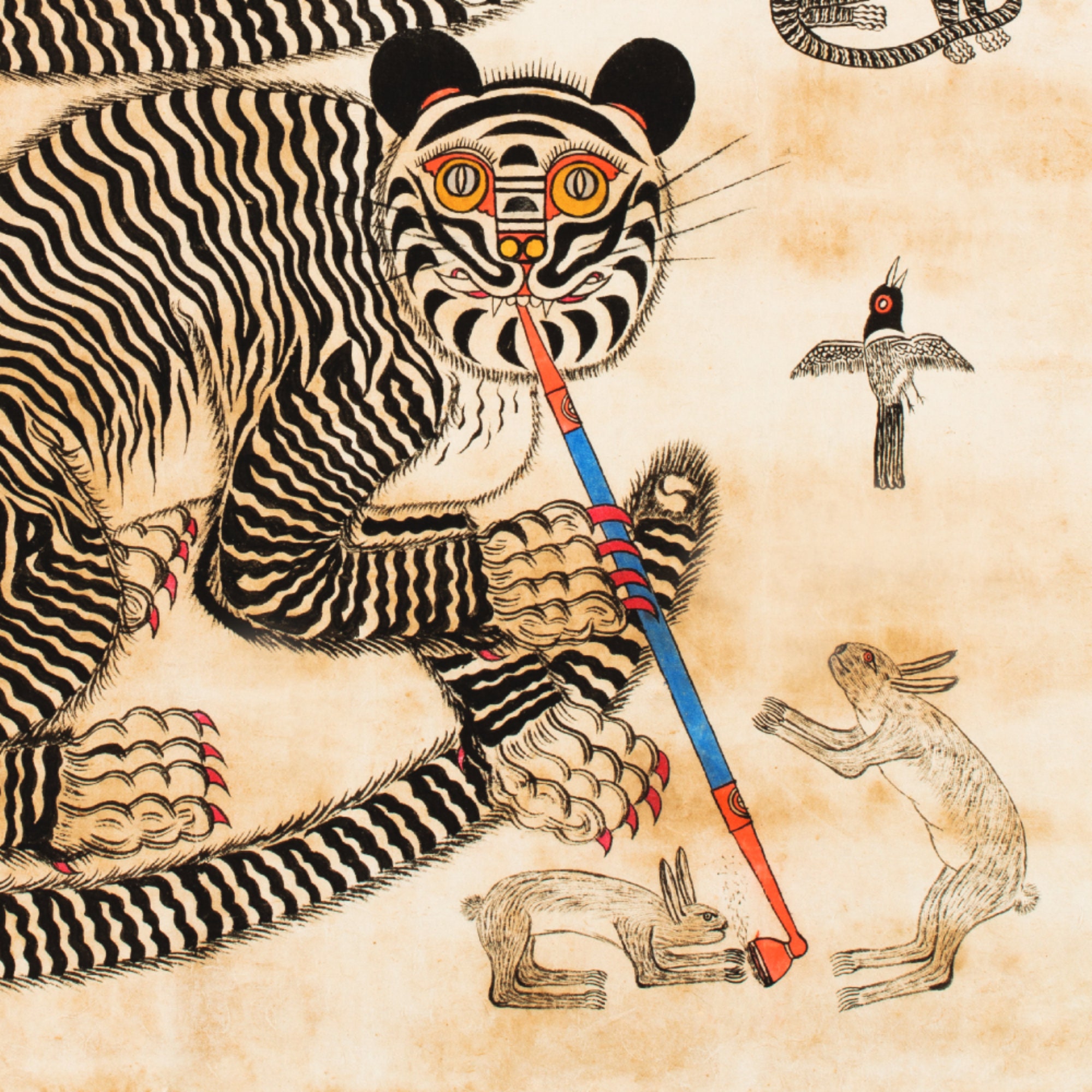 Tiger Printable Wall Art Korean Art Vintage Wall Art Vintage Tiger ...