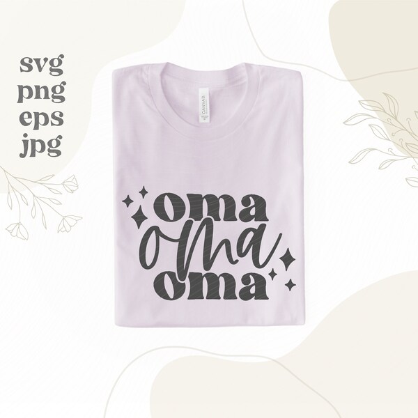 Retro Oma Svg - Oma Gift - Oma Shirt Svg - Boho Oma Mug Sublimation - Oma Gifts Personalized - Opa Oma Svg - Oma Christmas Ornament SVG