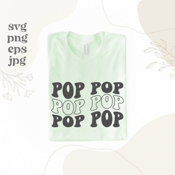 Retro Pop Pop SVG - Retro PopPop Shirt Design - PopPop Sublimation - Stacked Pop Pop Svg - Pop Pop Png - PopPop Svg - Vintage PopPop Clipart