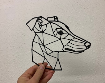Geometric Whippet Greyhound Dog Pet Wall Art Decor Hanging Decoration 3D Printed