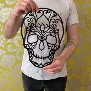 Day of the Dead Floral Sugar Skull Wall Art Decor Hanging Decoration 300 X 243mm