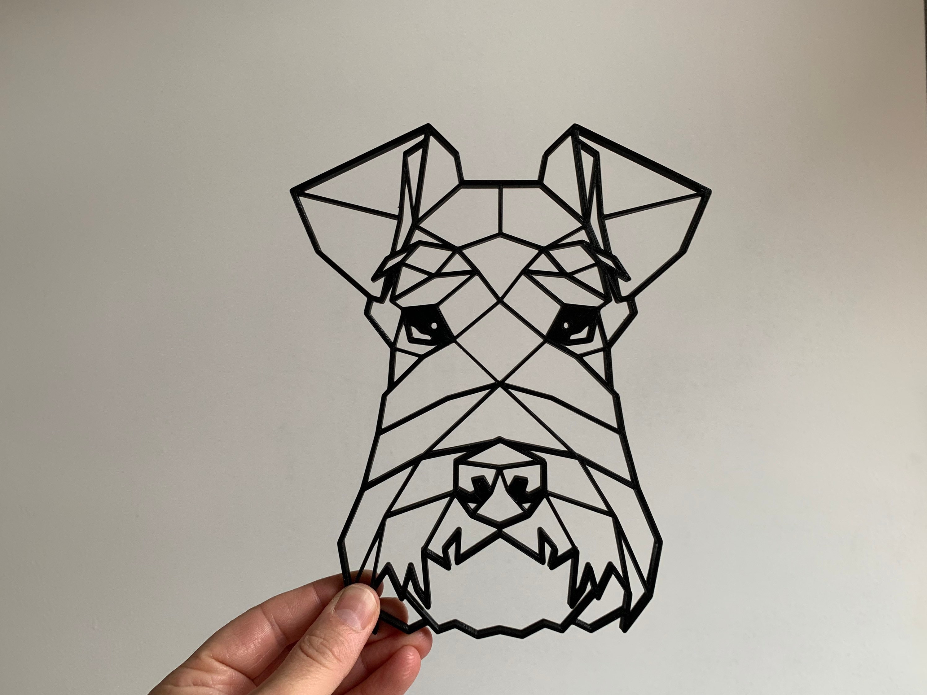 Geometric Schnauzer Dog Pet Head Wall Art Decor Hanging Etsy