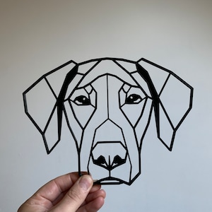 Geometric Doberman Natural Ears Dog Pet Animal Wall Art Decor Hanging Decoration 3D Printed