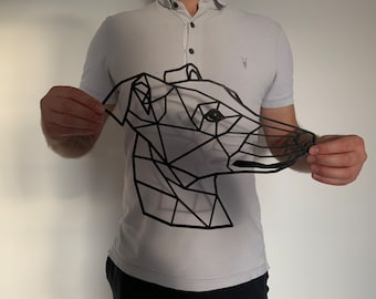 Geometric Whippet Greyhound Dog Wall Art - Dog Lover Gift Idea - 3D Printed 30cm x 26cm