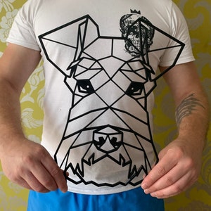 Geometric Schnauzer 3D Printed Dog Wall Art 300mm x 245mm