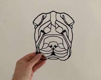 Geometric Shar Pei Dog Pet Wall Art Decor Hanging Decoration 3D Printed
