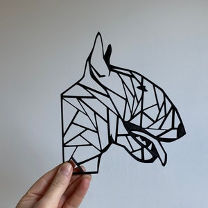 Geometric English Bull Terrier Dog Pet Wall Art Decor Hanging Decoration 3D Printed