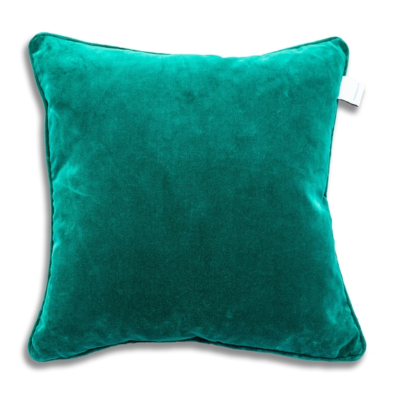 A Pillow of Crewel Work on Linen with Velvet Backing A Pillow of Crewel Work on Linen with Velvet Backing