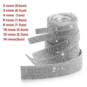 Ruban auto-adhésif en cristal strass décoration bricolage rubans diamant Bling envelopper maille autocollant scintillant rouleau 1 mètre