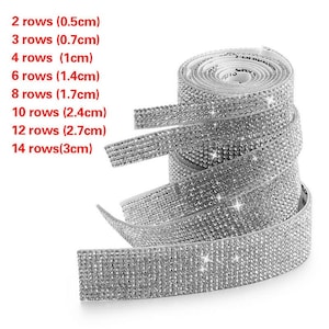 Self Adhesive Crystal Rhinestone Ribbon DIY Decoration Diamond Bling Ribbons Wrap Mesh Glittering Sticker Roll 1 Meter