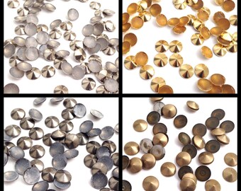 Set of 16 Hot Fix Cabochons Lots of Colors 4mm ceramic studs hotfix