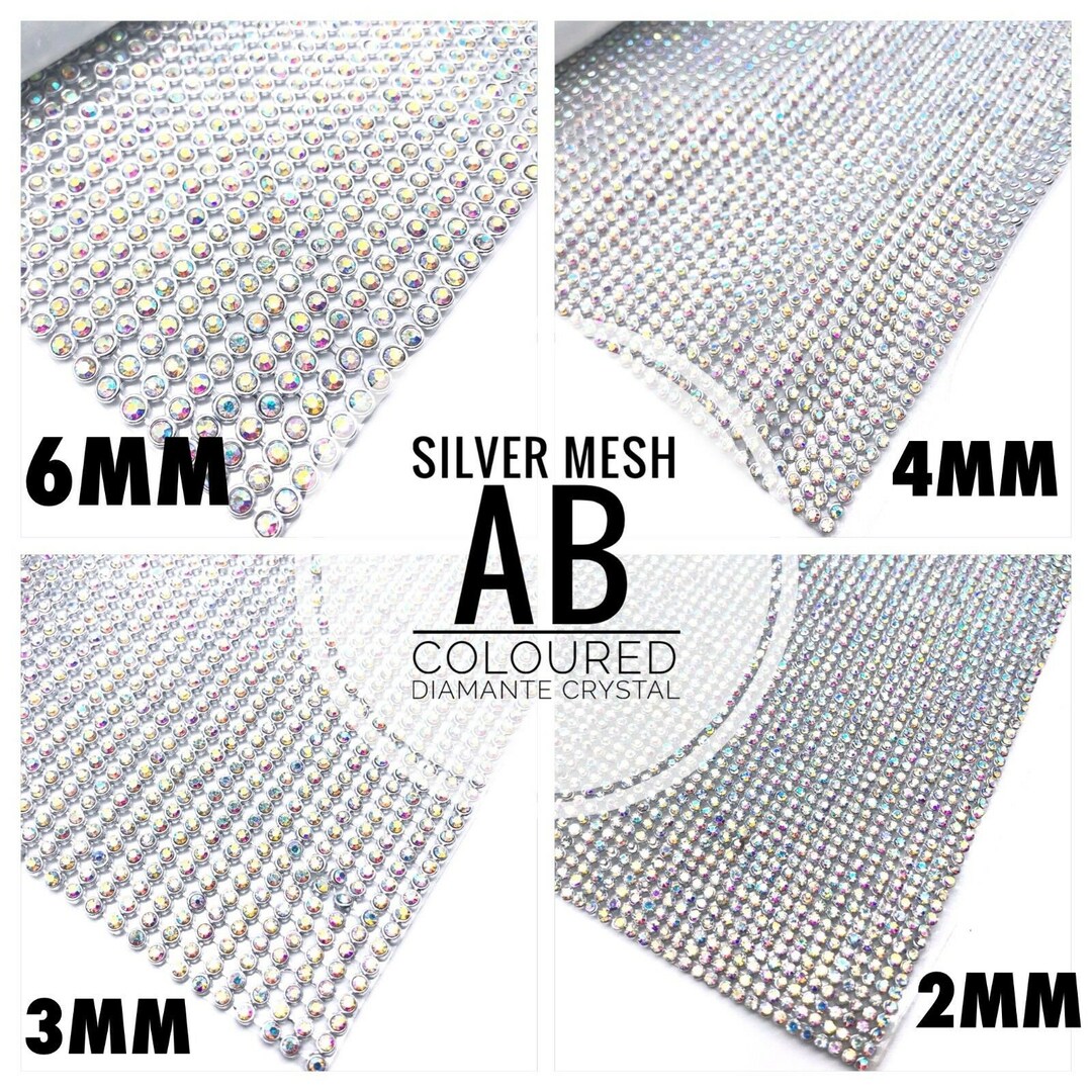 AB Crystal Silver Iron on Diamante Transfers Strips Hot Fix Etsy UK