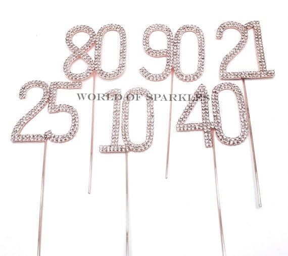 Diamond Cake Toppers Rose Gold No. 4 Diamond Cake Toppers Rose Gold No. 4