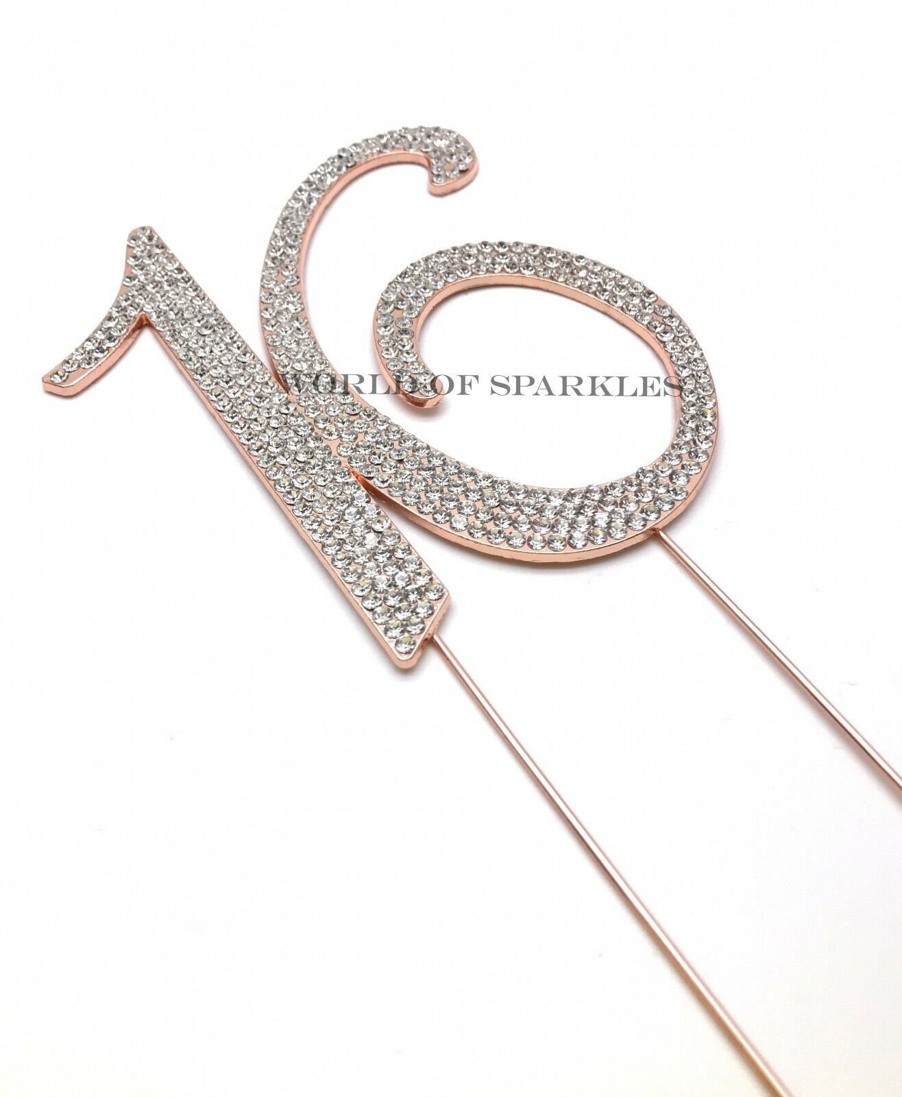 Diamante Rhinestone Cake Topper Rose Gold Numbers for Birthday Wedding ...