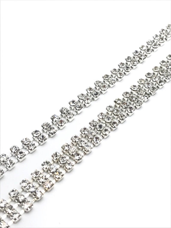 1M Diamante//Rhinestone Silver Crystal Chain Wedding Cake Fabric Arts Crafts UK