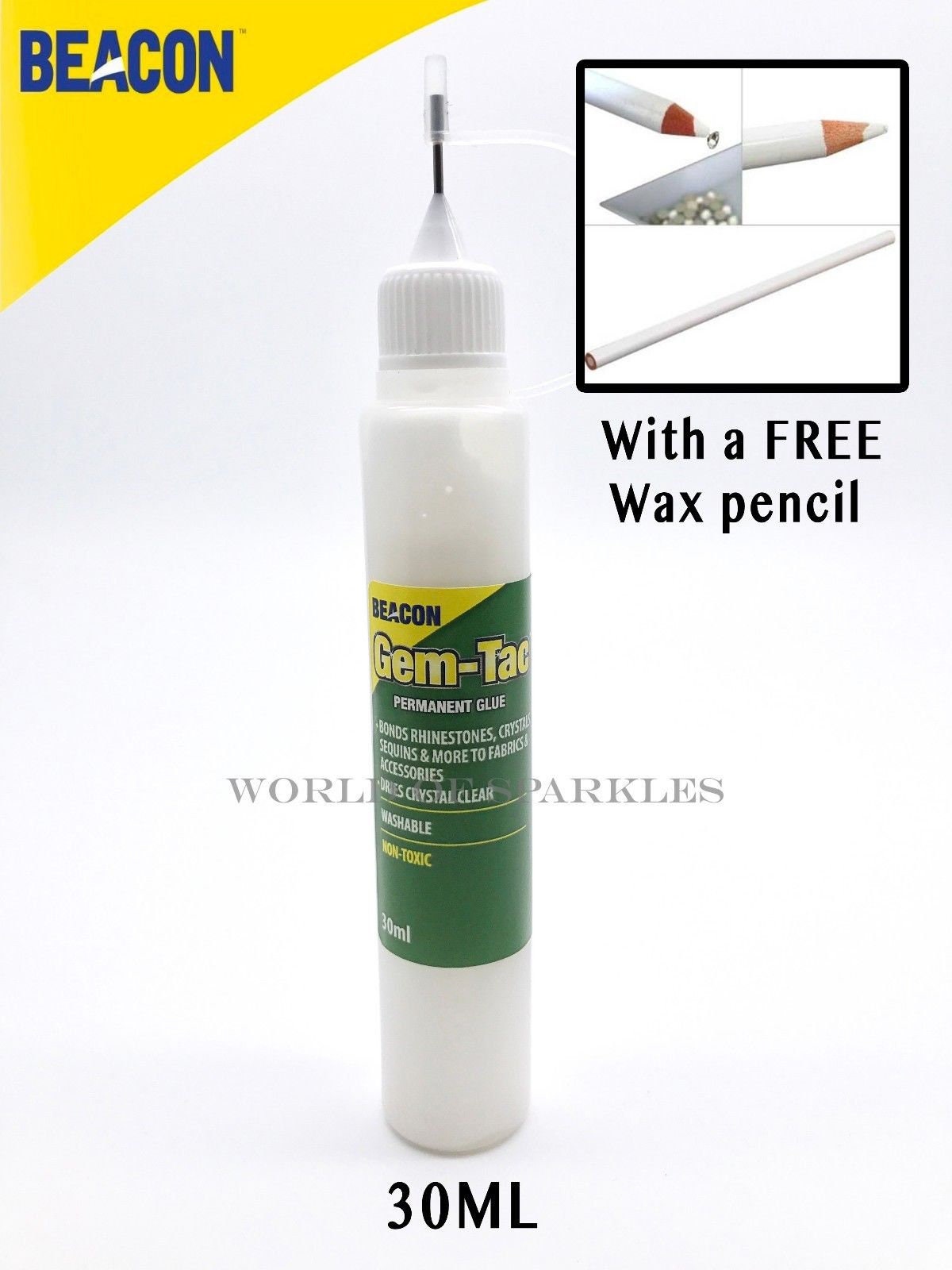 30ml Gem-tac Glue for Crystal Applying Needle Precision Tip Bottle