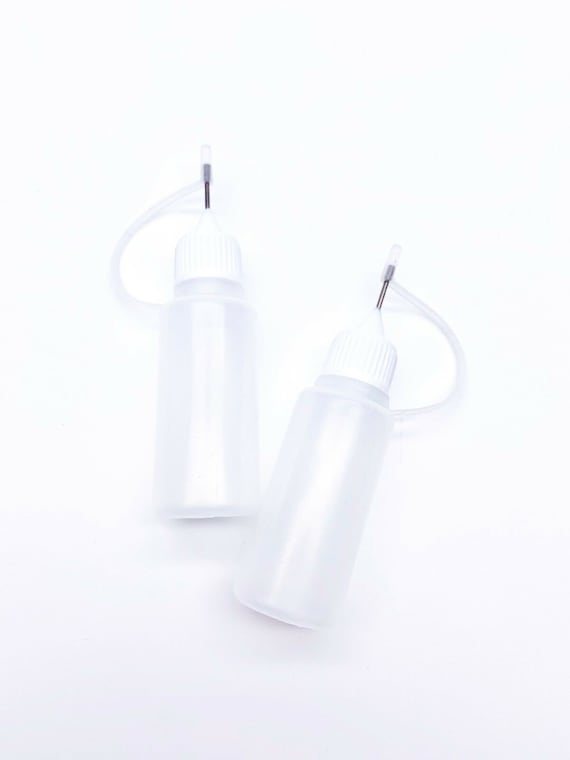 2 X 15ml Plastic Empty Squeezable Liquid Precision Tip Glue