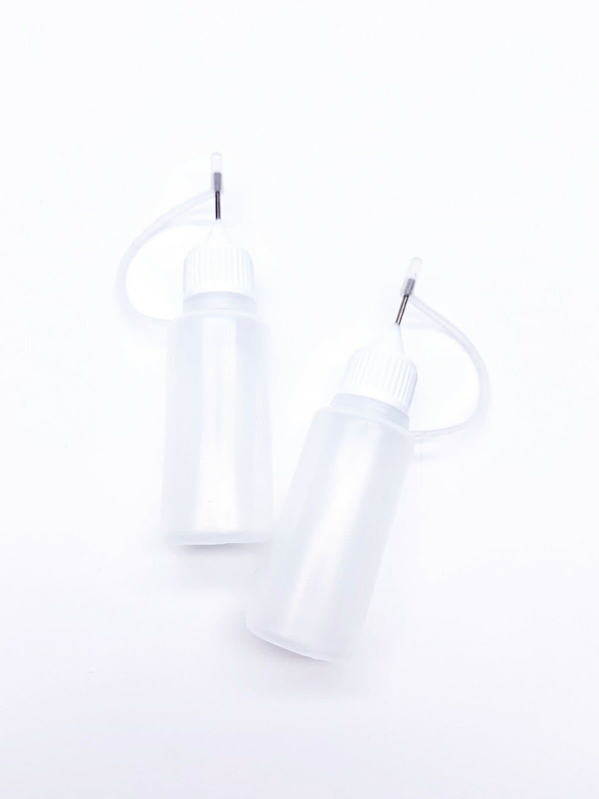 2 X 15ml Plastic Empty Squeezable Liquid Precision Tip Glue Applicator  Bottle for Reuse Crafts & Art Accessory DIY 