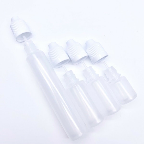 2 x Plastic Empty Squeezable Liquid Precision Tip Glue Applicator Bottle for Reuse Various Sizes Crafts & Art Accessory DIY