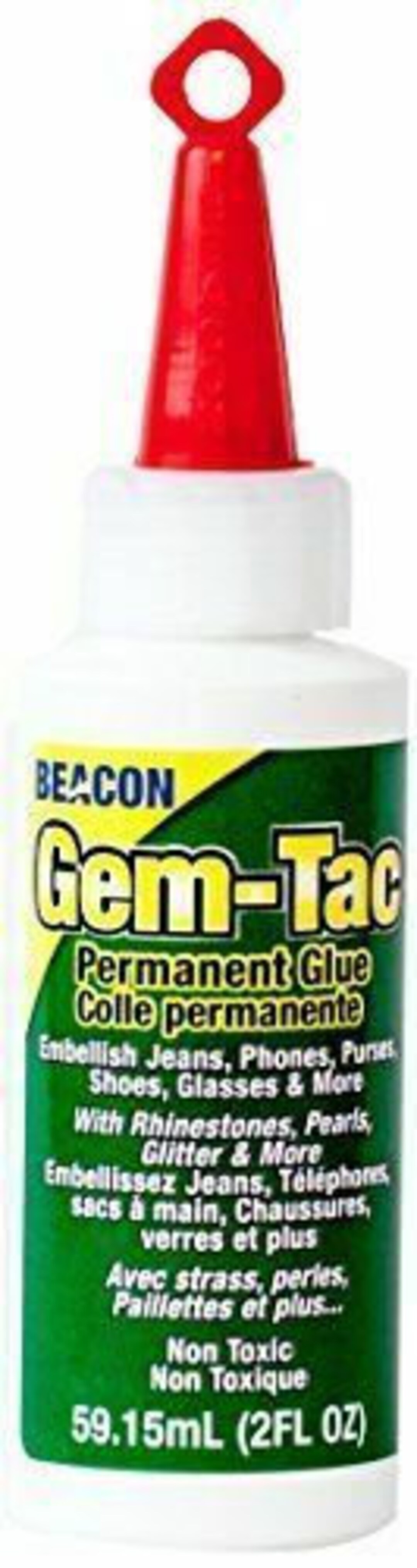 Gem-Tac 59 ml Small Bottle, Dries Clear, White 