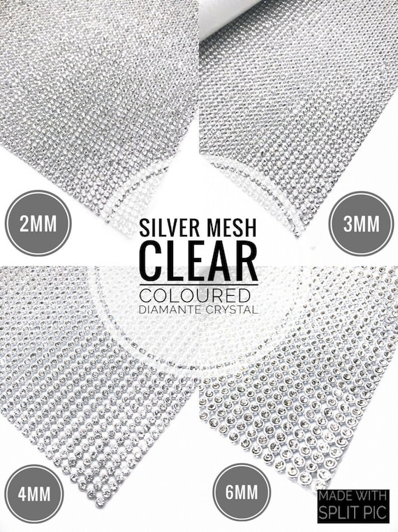Clear Crystal Silver Iron on Diamante Transfers Strips Hot Fix Etsy UK