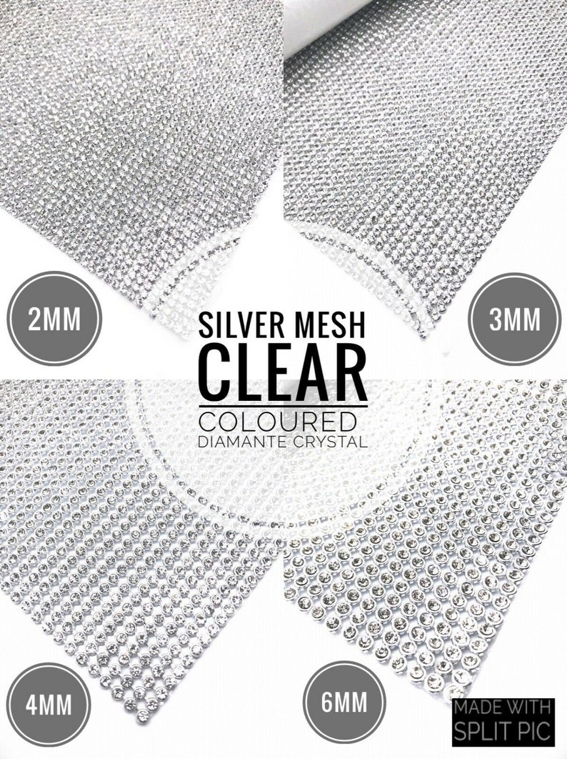 Clear Crystal Silver Iron On Diamante Transfers Strips Hot Fix Etsy
