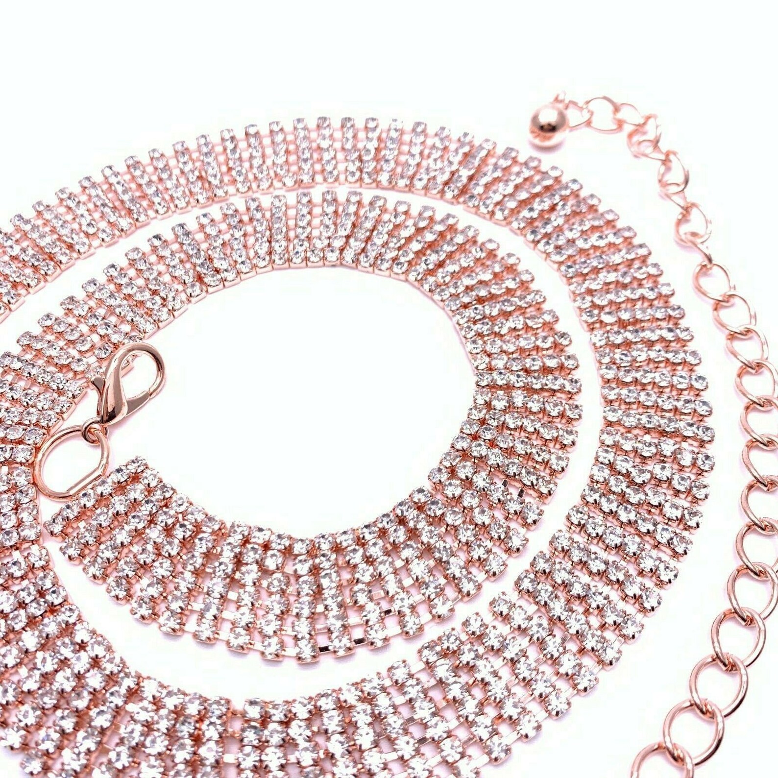 Diamante Diamond Rose Gold Waist Chain Belt Women Girls Party Etsy