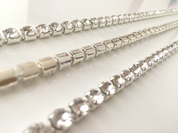 SS16 1M Diamante Chain Trim Rhinestone Crystal Silver Cake Toppers Decorations