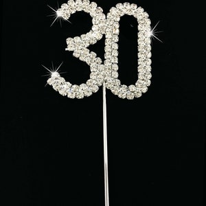 Diamante Rhinestone Cake Pick Topper in Silver for Birthday Party Celebration Family Function Cake Decoration in 4 Size image 5