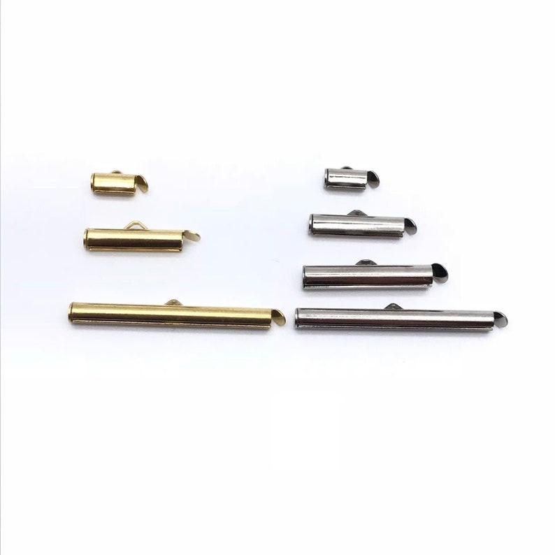 Slide on End Clasp Tubes Slider End Caps in Silver Gold for Etsy UK
