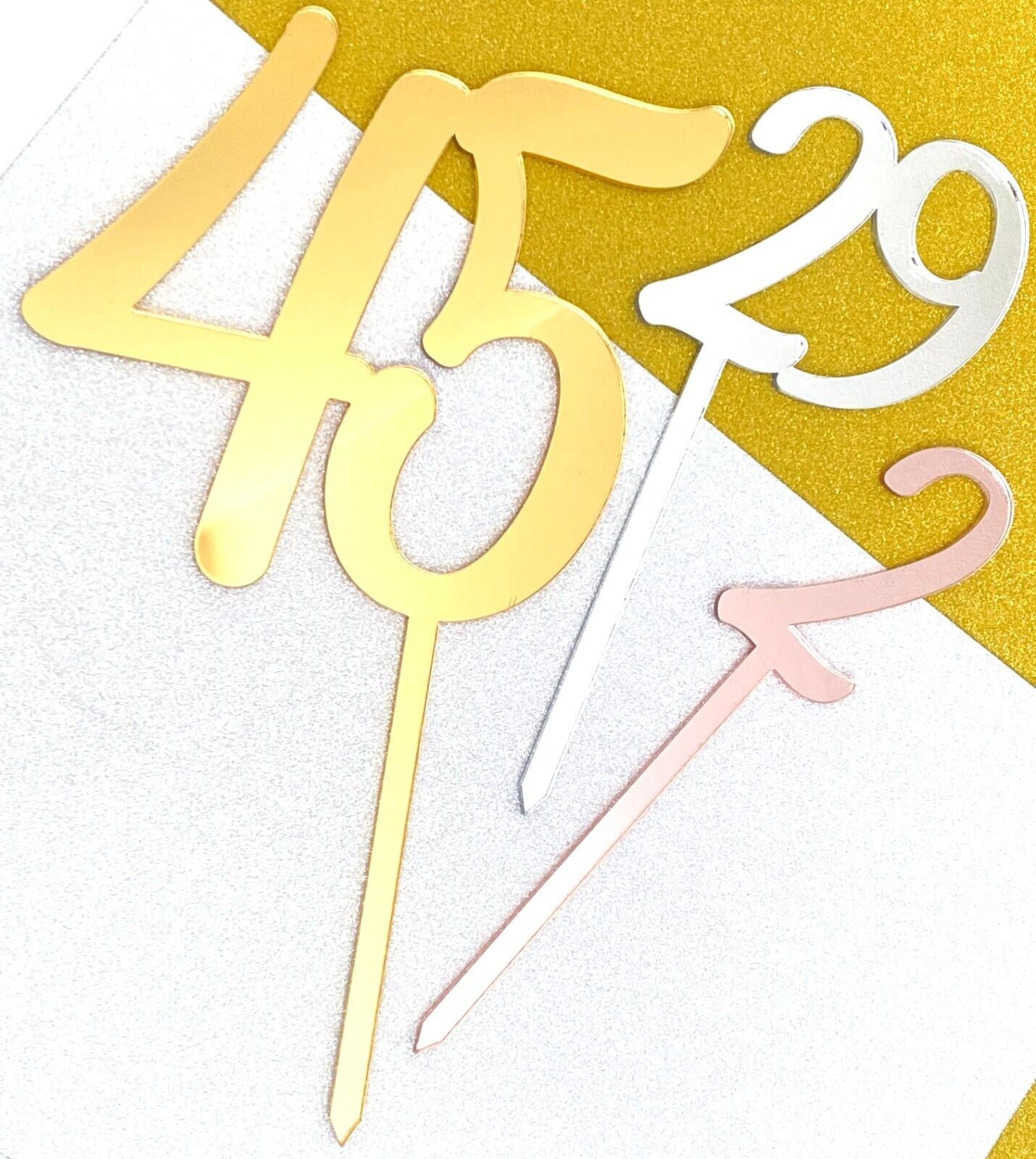 Acrylic Fonta Number Cake Topper Decorating Personalise Custom Colour ...