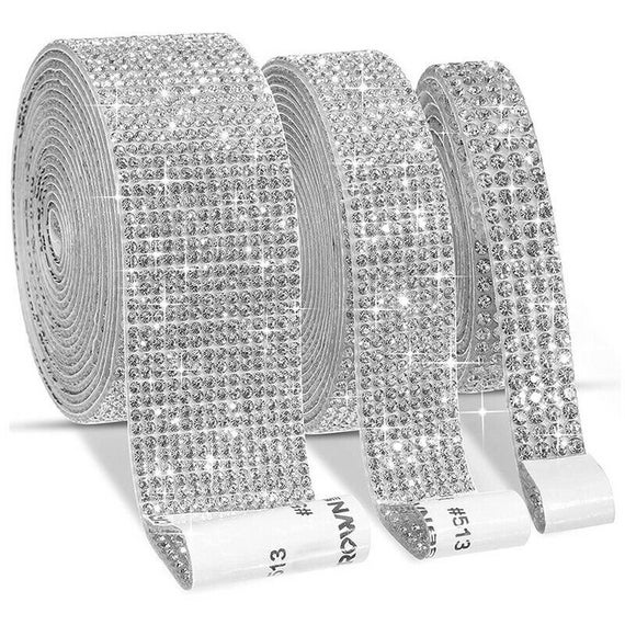 Auto-adhésif cristal strass ruban bricolage décoration diamant Bling rubans  Wrap maille scintillant autocollant rouleau 1 mètre -  France
