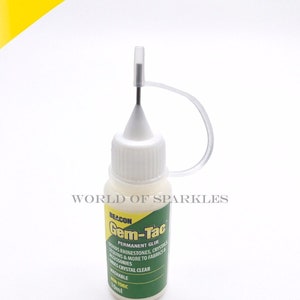 Gem-tac Glue for Crystal Applying Needle Precision Tip Bottle for Clothing  Crafts Projects Banner Making 10ml 