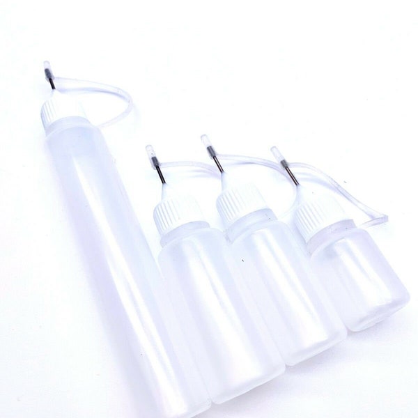 2 x Precision Needle Tip Empty Bottle in Various Sizes Ideal for Filling Liquids Refill Reuse Crafts Supplies & Projects