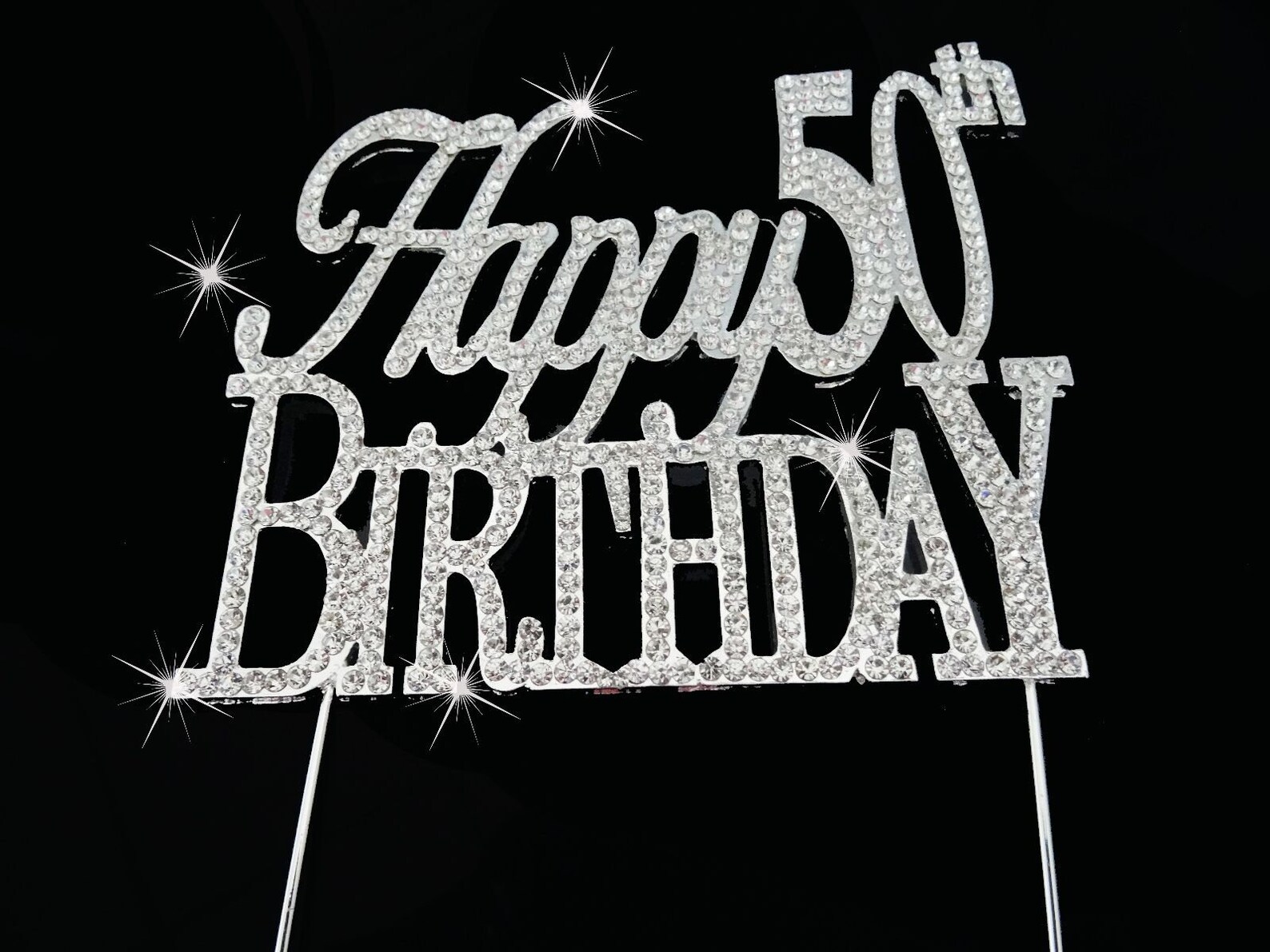 Happy Birthday Diamante Diamond Rhinestone Cake Topper Pick - Etsy