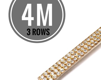 Rubans D'or Avec Fer à Cristal Clair Sur Diamante Transferts Bandes Hot Fix Rhénane Maille Pour La Décoration Robe De Mariée Vêtements - France