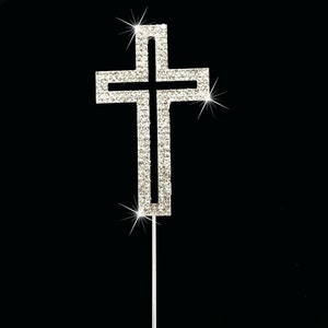 Silver Diamante Diamante Dopkors Nattvardstårtdekoration för Julfest Nyårsfunktion Borddekoration