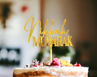 Acrylic Nikkah Mubarak Cake Topper Cake Charm Decoration Wedding Nikah Shaadi