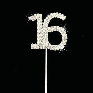 Diamante Rhinestone Cake Pick Topper in Silver for Birthday Party Celebration Family Function Cake Decoration in 4 Size image 2