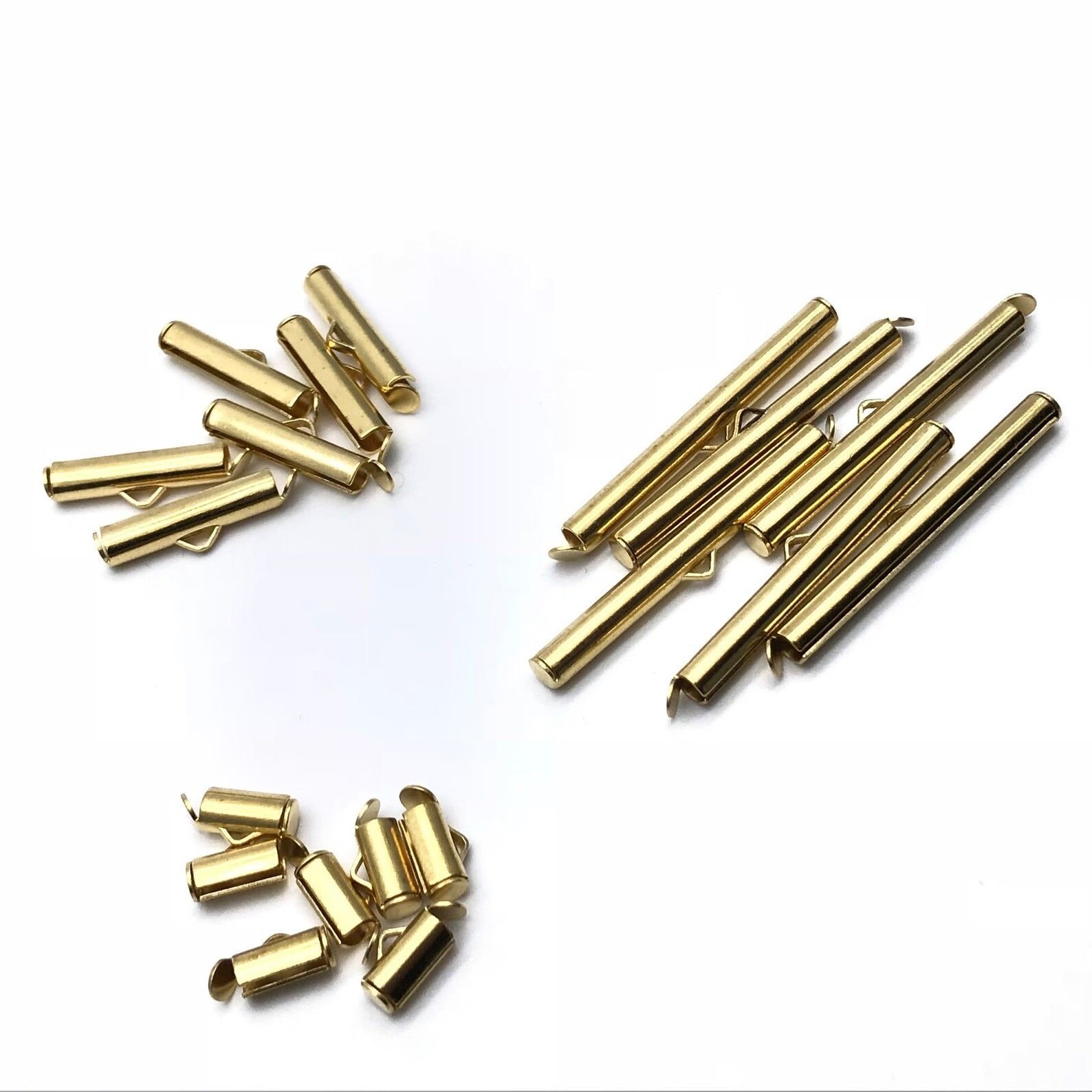 Slide on End Clasp Tubes Slider End Caps in Silver Gold for Etsy