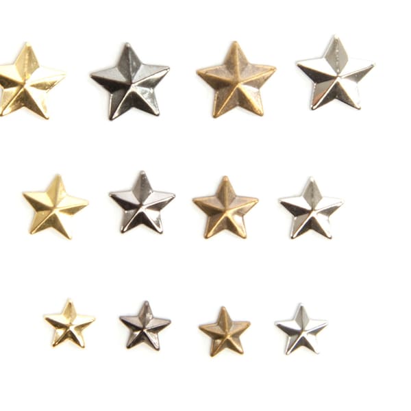 100pcs Hot Fix Iron on Star Rivets Prism Top Studs For Belts Clothing Bags Belts Crafts Decoration Accessory DIY