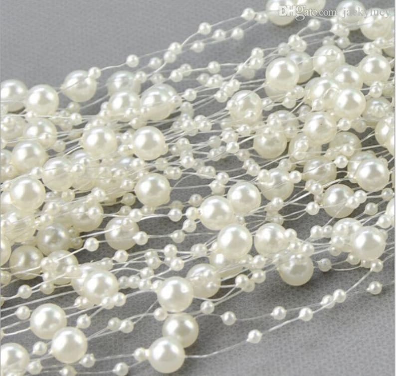 Wedding Decoration Pearl Beads On String White Or Ivory 1m Etsy