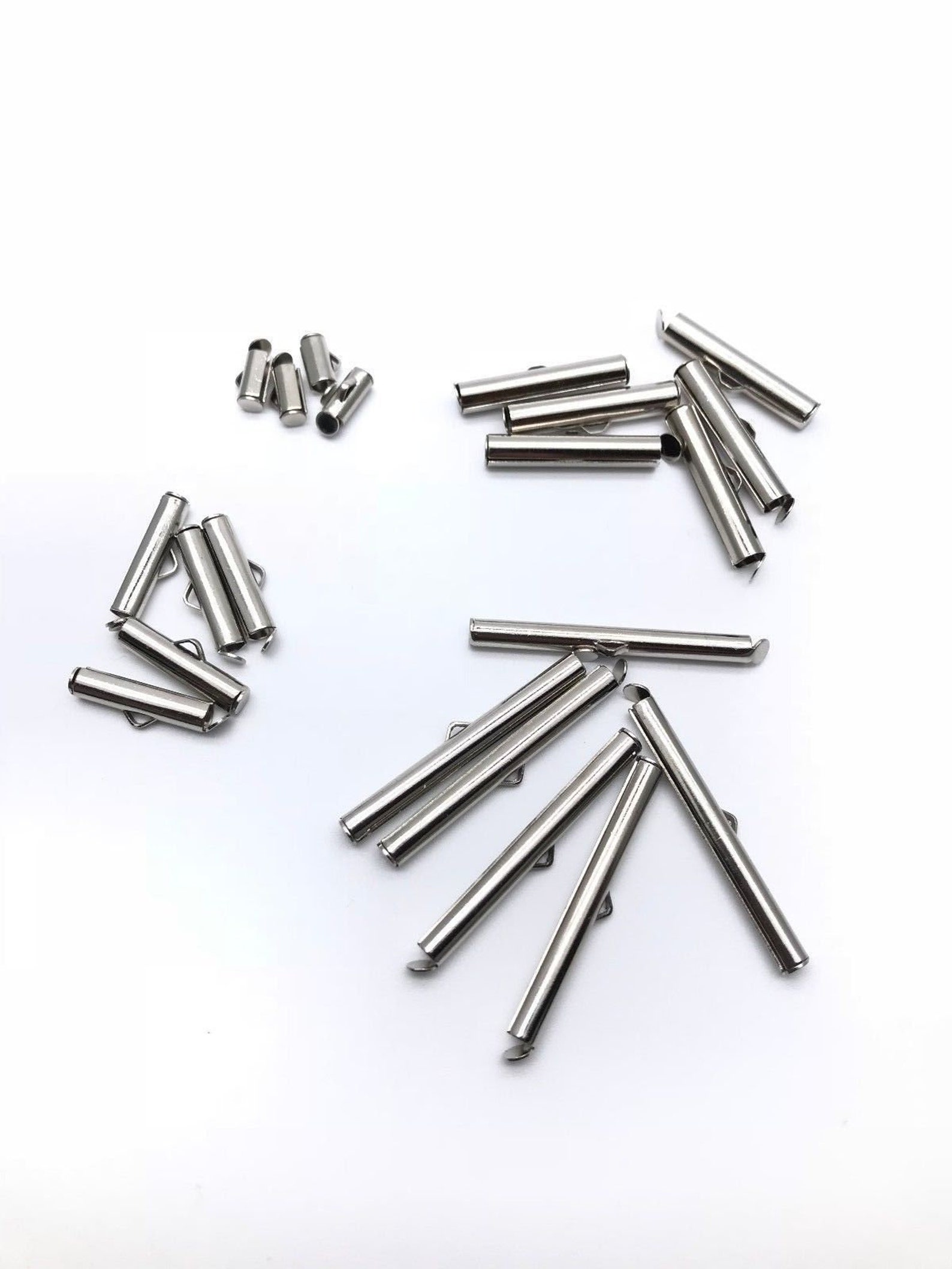 Slide on End Clasp Tubes Slider End Caps in Silver Gold for Etsy