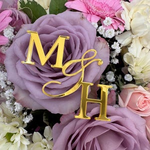 Breloque pour gâteau de mariage personnalisée avec 2 initiales personnalisées, articles de fête, décoration de gâteau d'anniversaire, articles de fête à thème